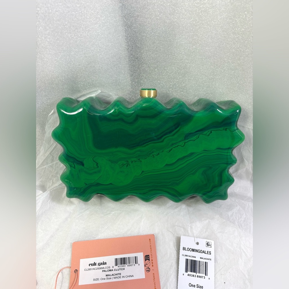 Cult Gaia Paloma Clutch. Malachite/Gold. - Picture 5 of 17